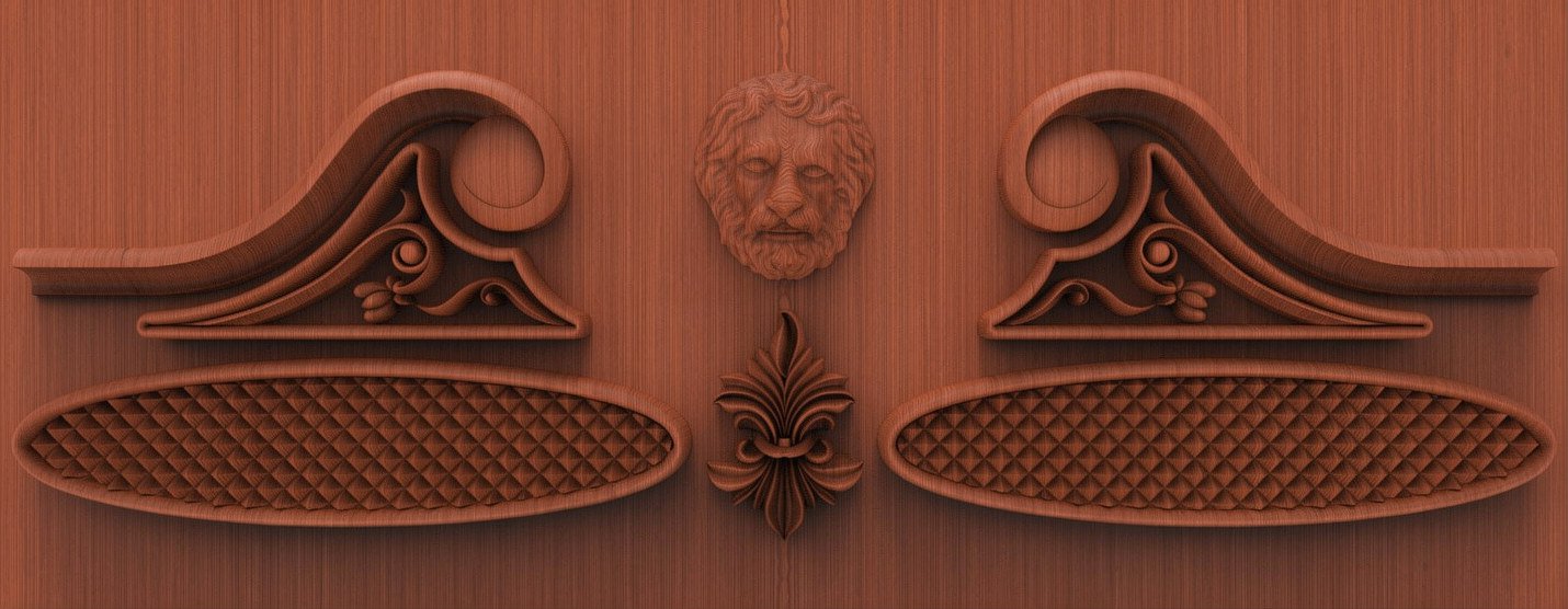 Beds & Sofa - BS-03 Luxury Decorative Lion Head Furniture Relief Panel